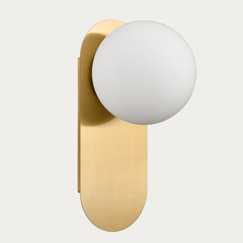 Khaza Wall Light Globe Wall Sconce, Brushed Brass