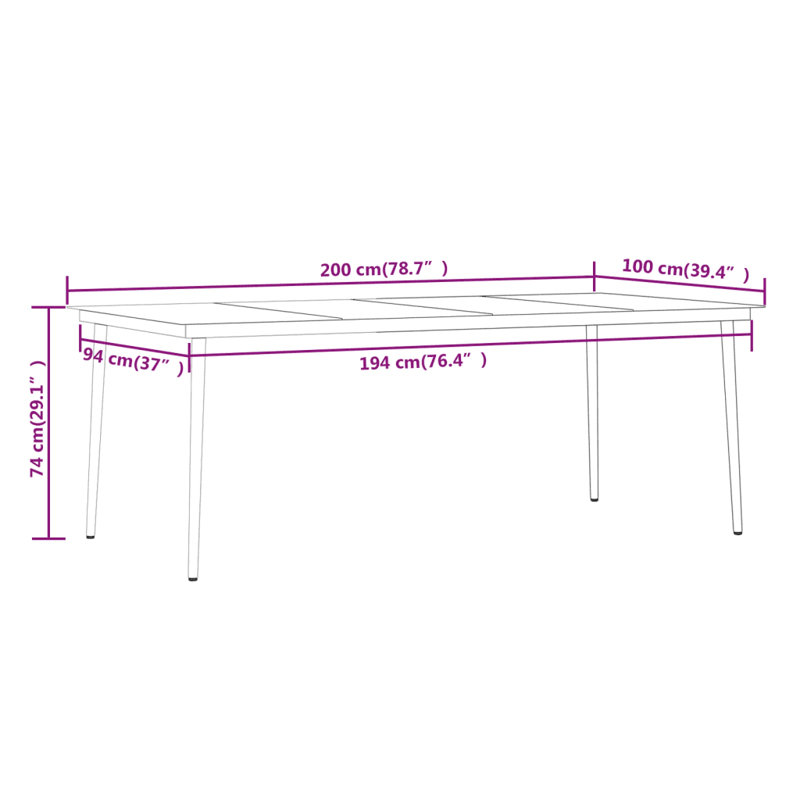 Ensemble de salle à manger de patio 3/5/7 pièces multicolore 31,5 po / 55,1 po vidaXL