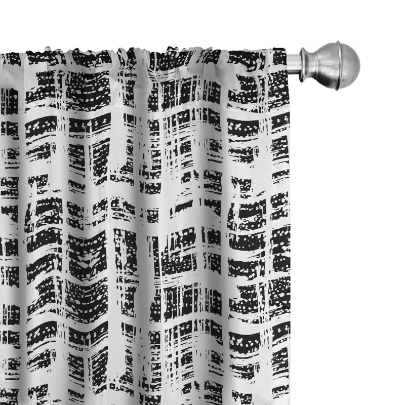 Abstract Semi-Sheer Rod Pocket Sliding Panel, 28" x 63"