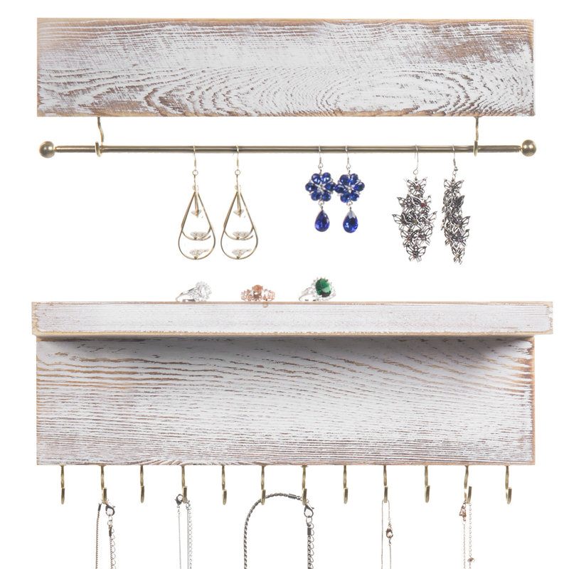 Fidah 2 Piece Wall Mounted Jewellery Holder Set