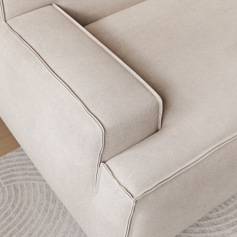 Coussin modulaire 100% polyester crème, 110.24" W