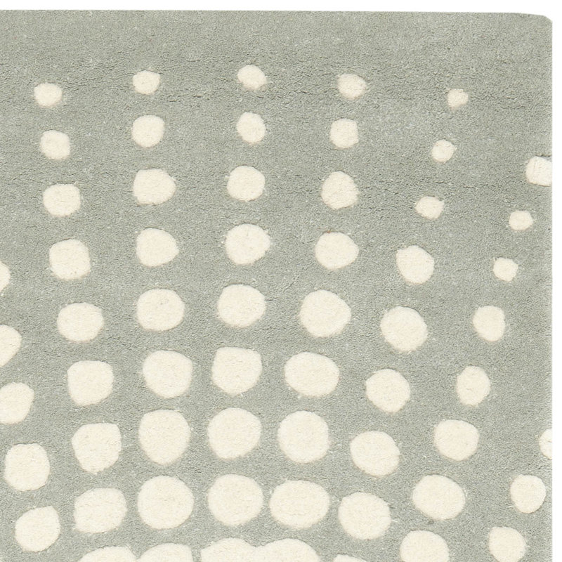 Amier Hand Tufted Wool And Viscose Polka Dots Rug, Square 6'