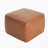 Upholstered Square PU Leather Ottoman,Tan