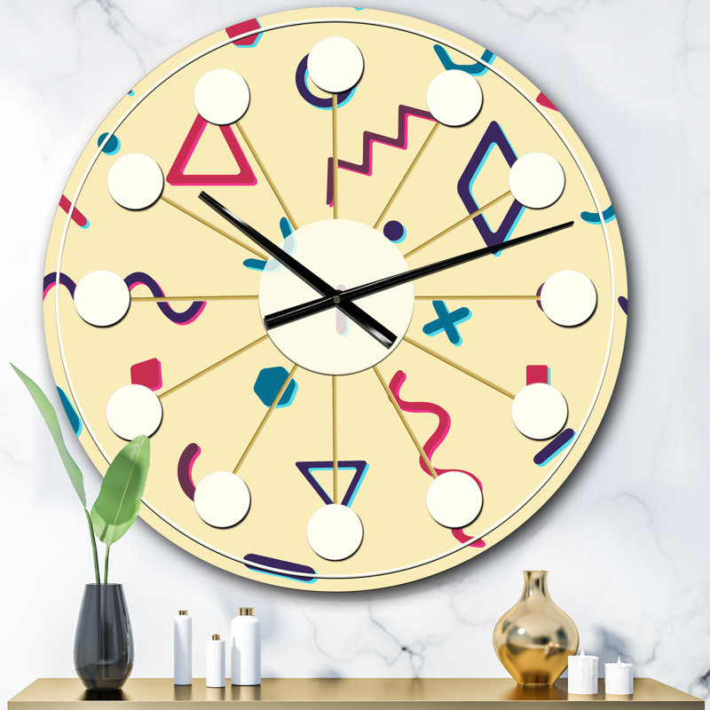 Horloge murale rétro Mid-Century, Surdimensionné