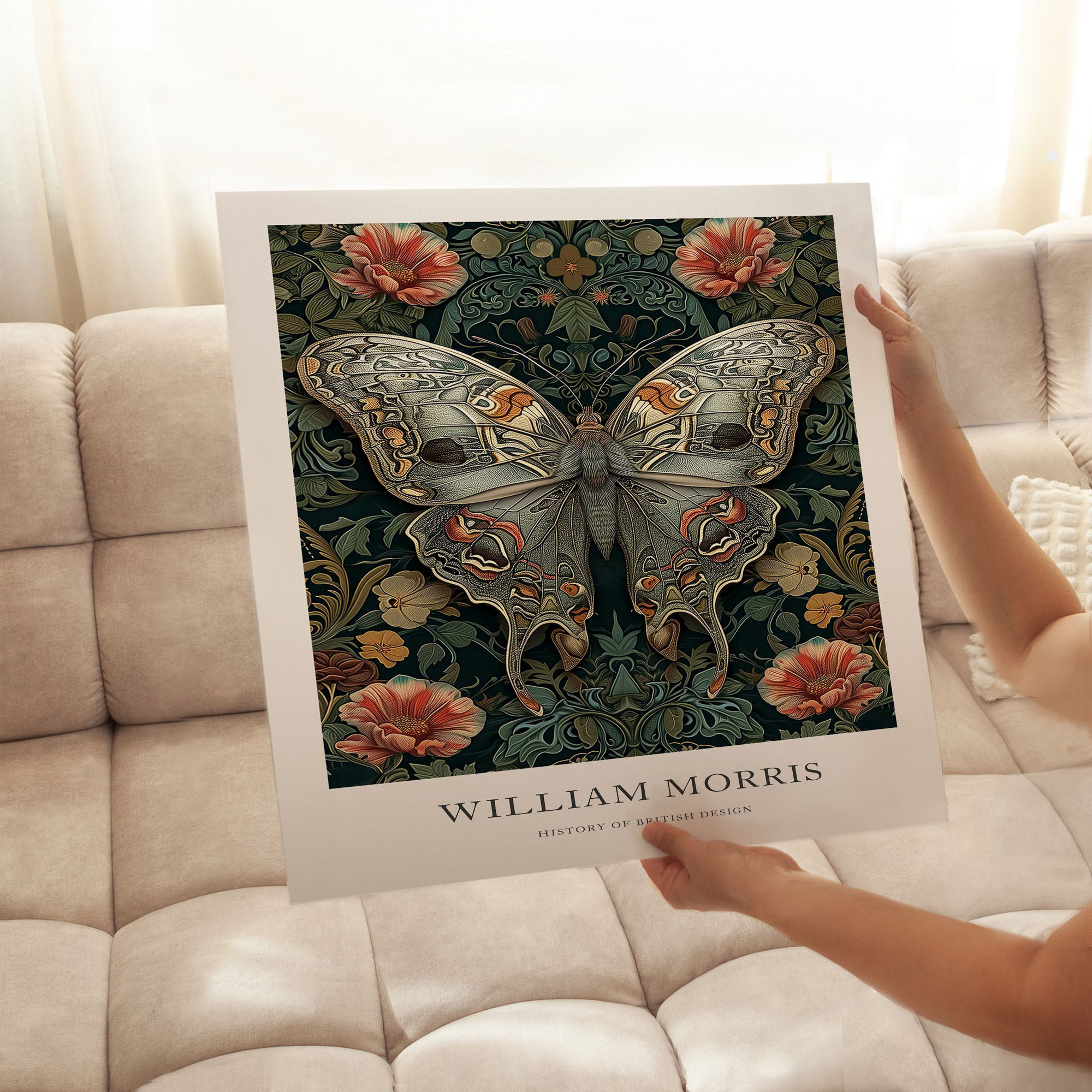 August Grove® Animals William Morris Butterfly II Cottage Unframed Art ...