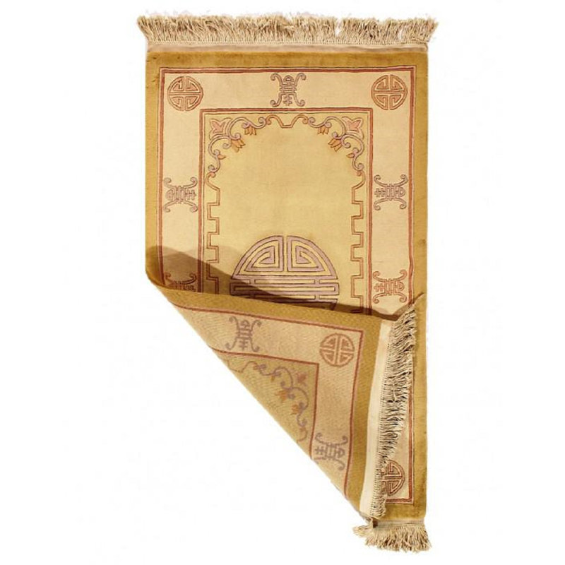 Tapis de zone en laine brun/beige 3 pi x 5 pi one-of-kind à la main noué la Durrant