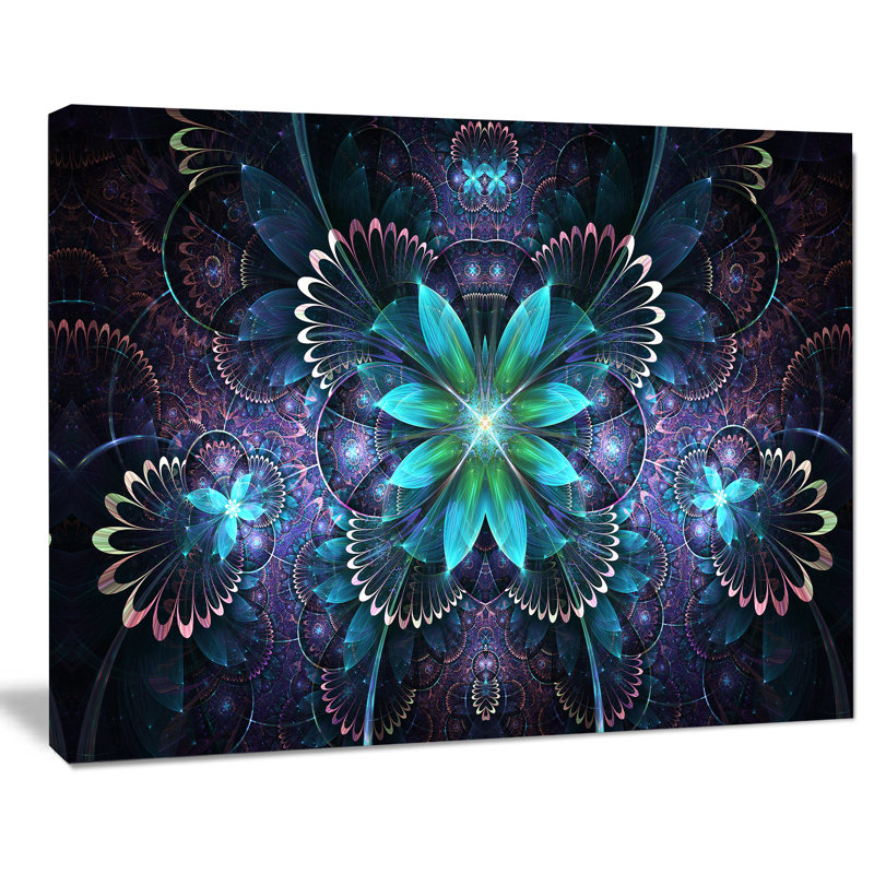 «Blue Fractal Flower», impression sur toile tendue, H 30 po x l 40 po x P 1 po