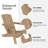 Adirondack Chair Wood Texture HDPE Folding Patio Chair Fire Pit Chair With Cup Holder-792760274