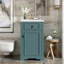 Meuble-lavabo de salle de bain avec lavabo en céramique, porte à fermeture douce et support de rangement-880668071