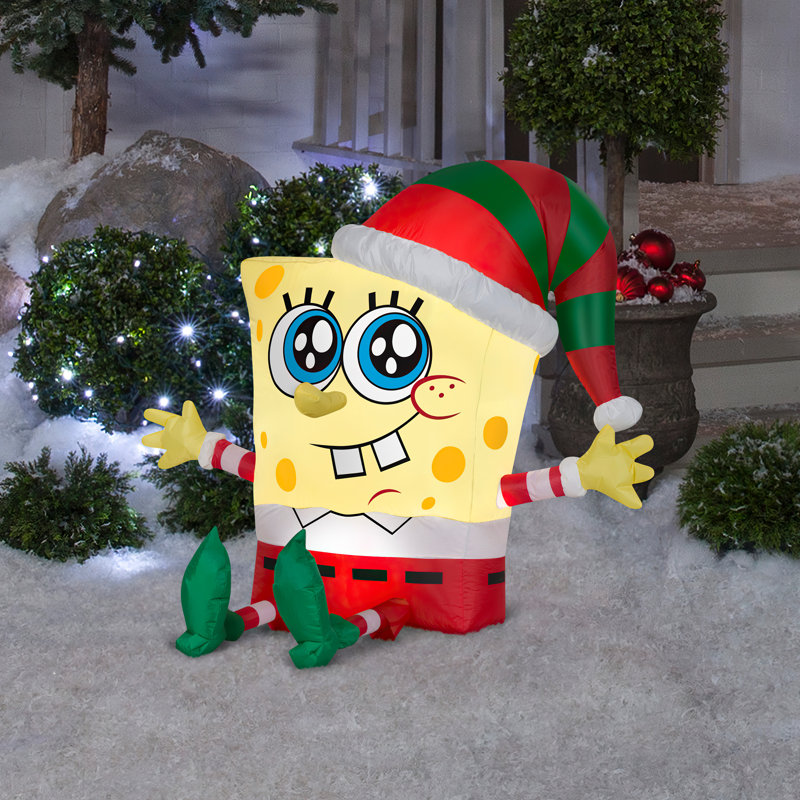 Bob l'éponge en tenue de Noël gonflable