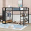 Lit mezzanine avec garde-robe, tablettes de rangement et panneau perforé-1623347421