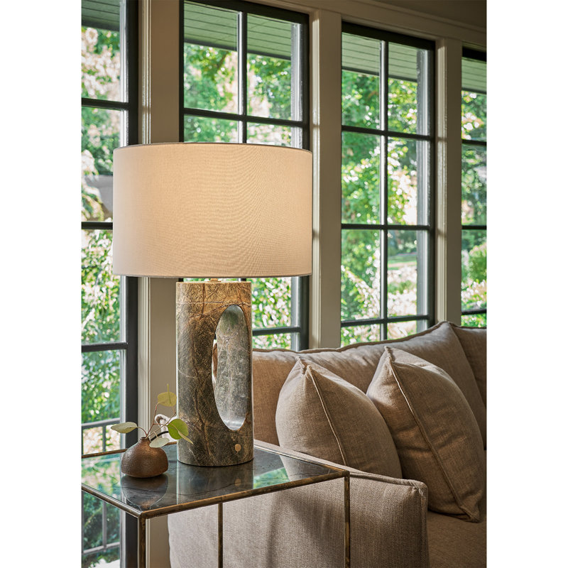 Portia Marble Table Lamp, White
