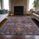 Machine Washable Indoor/Outdoor Xhevrie Denim Rug