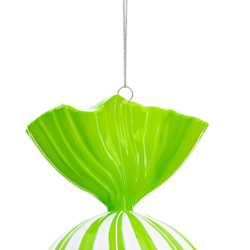  Ornement rond en forme de bonbon 13 po., Limette