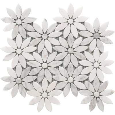 Daisy Flower Marble Mosaic