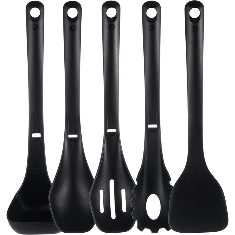 NutriChef 5 Utensil Set, Black