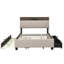 Lit plateforme tapissier avec tête de lit, gigogne simple, 2 tiroirs, ports USB et prises de courant-1093951648-1093951662