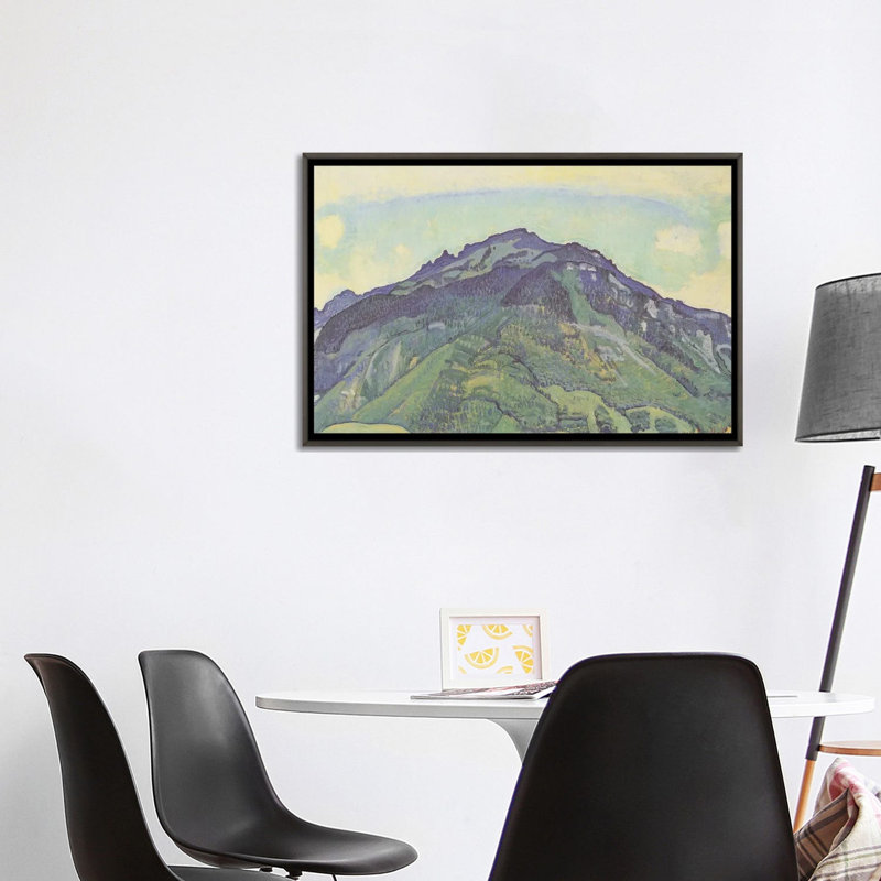Schynige Platte - 1909 - Reproduction d'art mural - Toile encadrée, 40 po x 26 po, Toile avec cadre, Gris