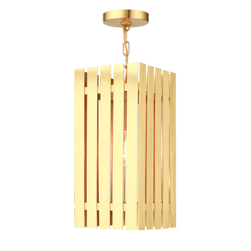 Luminaire suspendu simple à 1 lumière Sidley, Laiton satiné