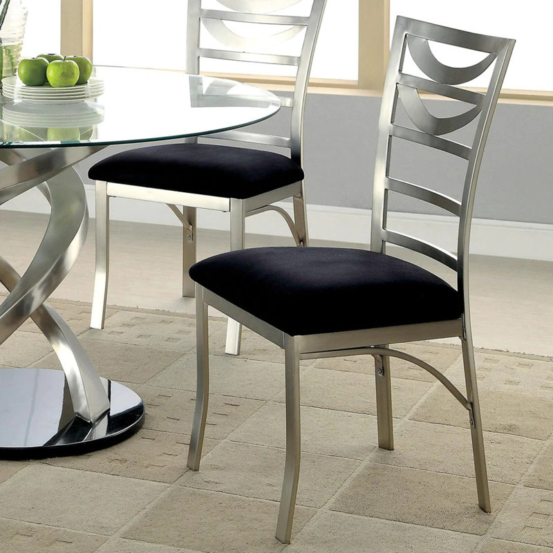 Ensemble de 2 chaises d'appoint en microfibre et en métal