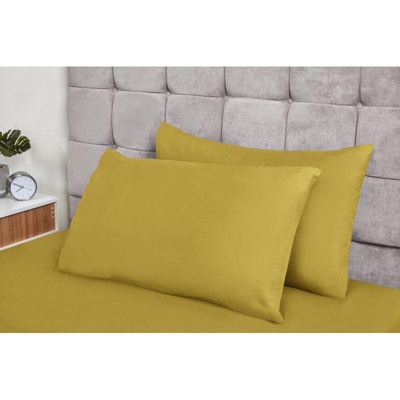 Kirke Flannel Pillow Case, Yellow