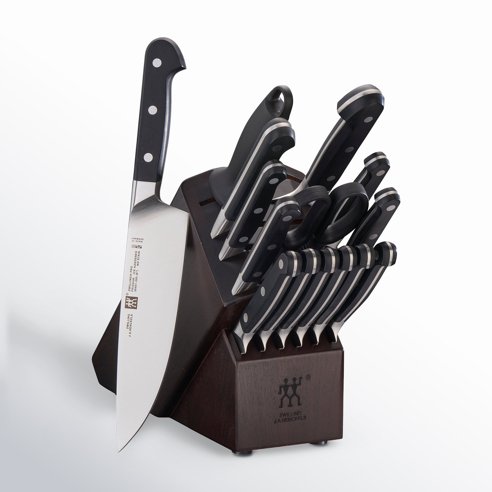 ZWILLING Pro 16-Piece Knife Block Set, Walnut