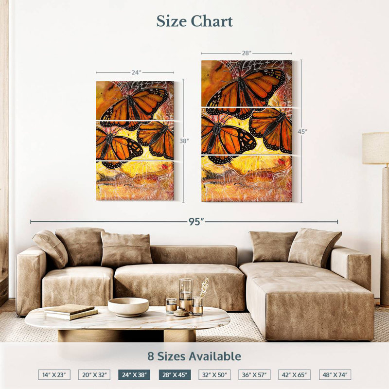 Brampt Flight Of The Monarch, 38" H x 24" W