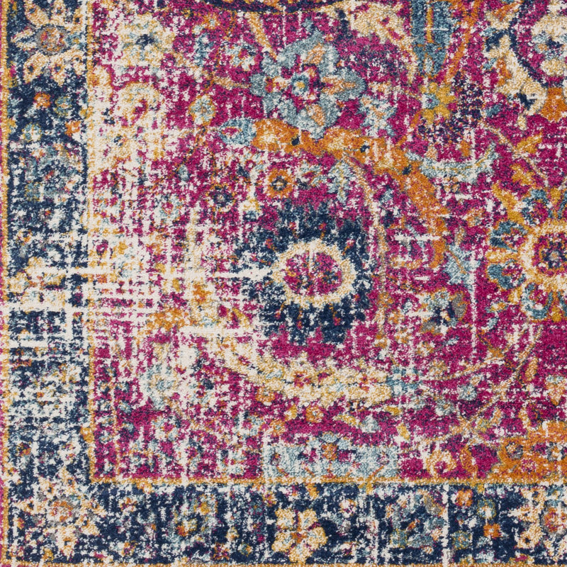 Traditional Rug, Bordered Floral Easy to Clean Rug For Living Room, Dining Room, Bedroom, Rectangle 120 x 170 cm