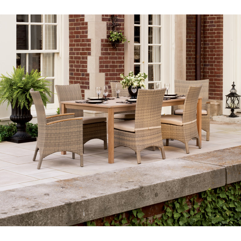 Harpersfield 6 - Person Patio Dining Set with Rectangular Table , Cushions Included
