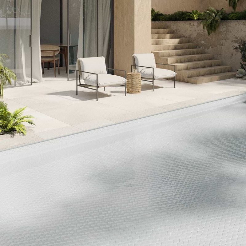 Suki 2X3 Fishscale Matte Mosaic Tile, White