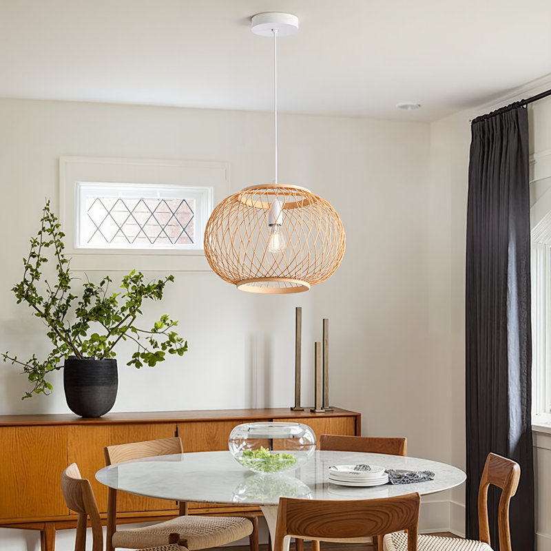Luminaire suspendu géométrique 1 lumière Helsel, H 8,66 po x l 13,77 po x P 13,77 po