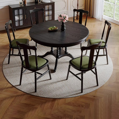Ensemble de tables rondes en bois massif de style français