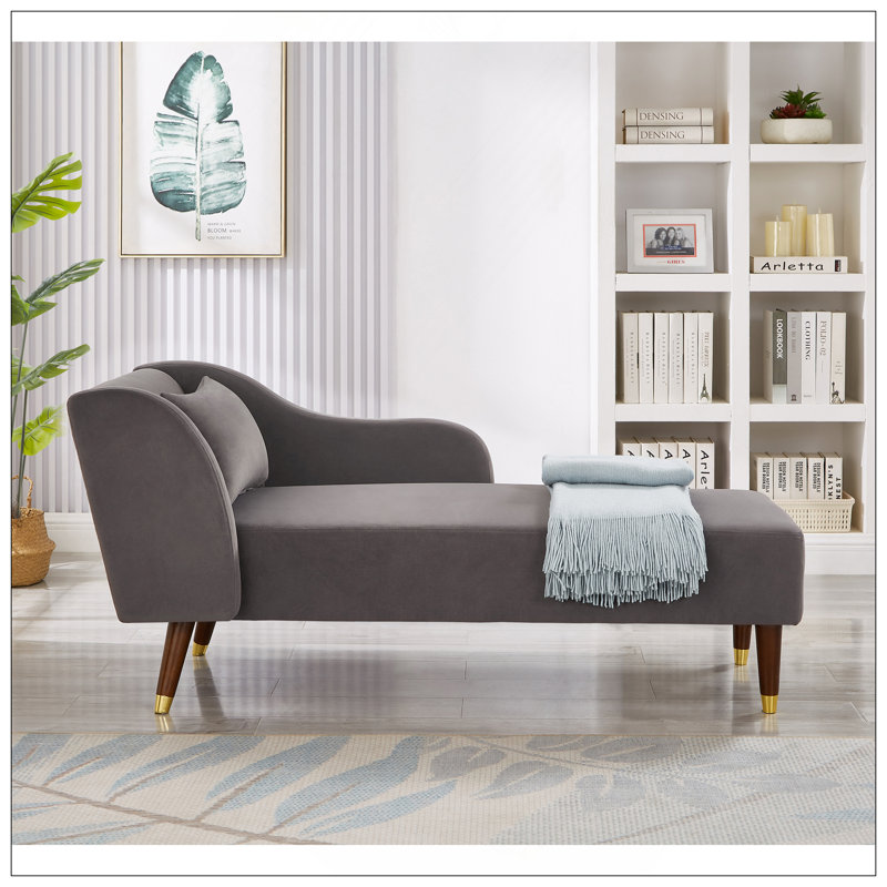 Revêtement en velours de chaise longue Modern, Gris