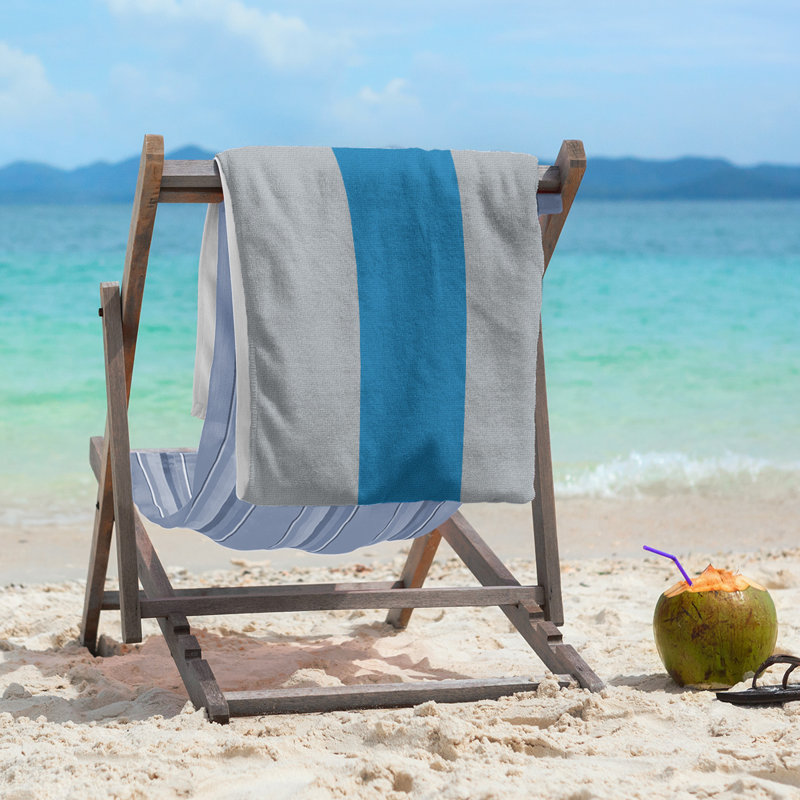 Beach Towel, Light Gray/Blue