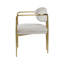 Ensemble de 2 chaises Zayn Chenille de conception contemporaine avec plateau en marbre d'ingénierie et pieds en métal