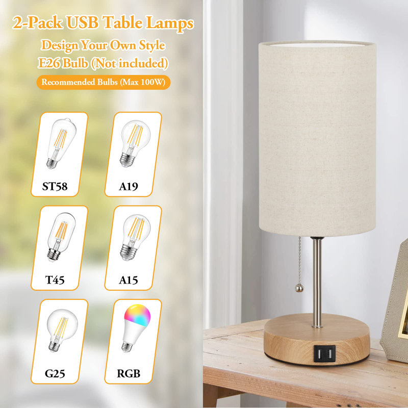 Kushum Table Lamp, White, Silver
