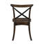 De 2 chaises d'appoint - Chêne foncé et noir, siège en bois et chaise en métal de style Mid-Century X 2 pièces avec dossier