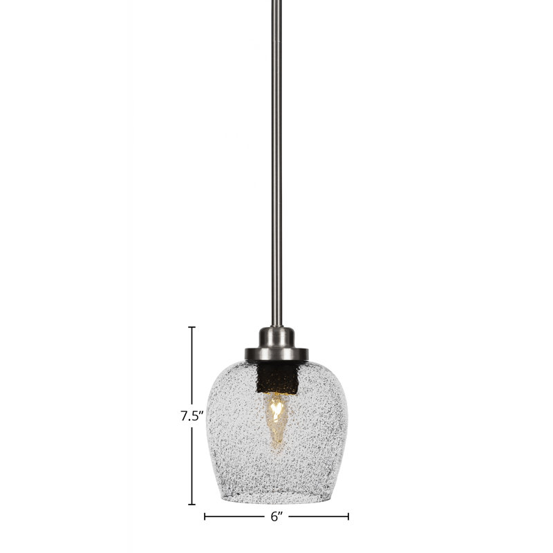 Mini-luminaire suspendu 1 lumière Odyssey, Nickel brossé, Noir