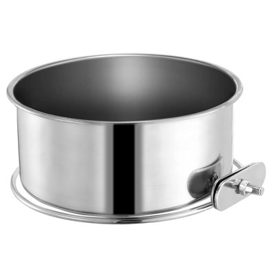 Crate Pet Bowl - Round Design, Clamp Holder, 2 Modes Use, Anti-Spill Cage Bowl