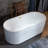 Pavanjit 67" x 32" Freestanding Acrylic Bathtub, Unique Artistic Design, Soaking Tub in White-88621946
