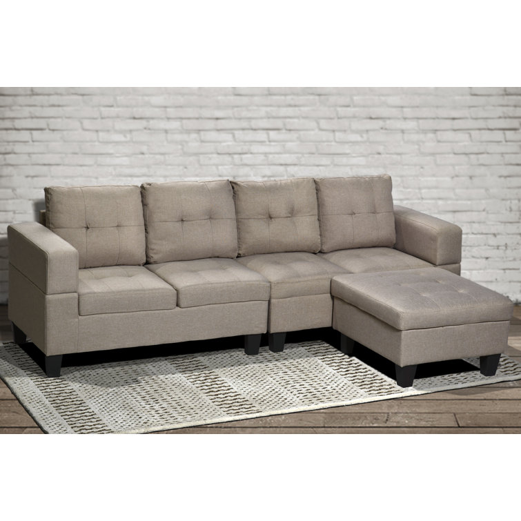 3 PC SOFA SET FORMAL LIVING ROOM FURNITURE CHAIR LOVESEAT BROWN & BEIGE  TUFTED