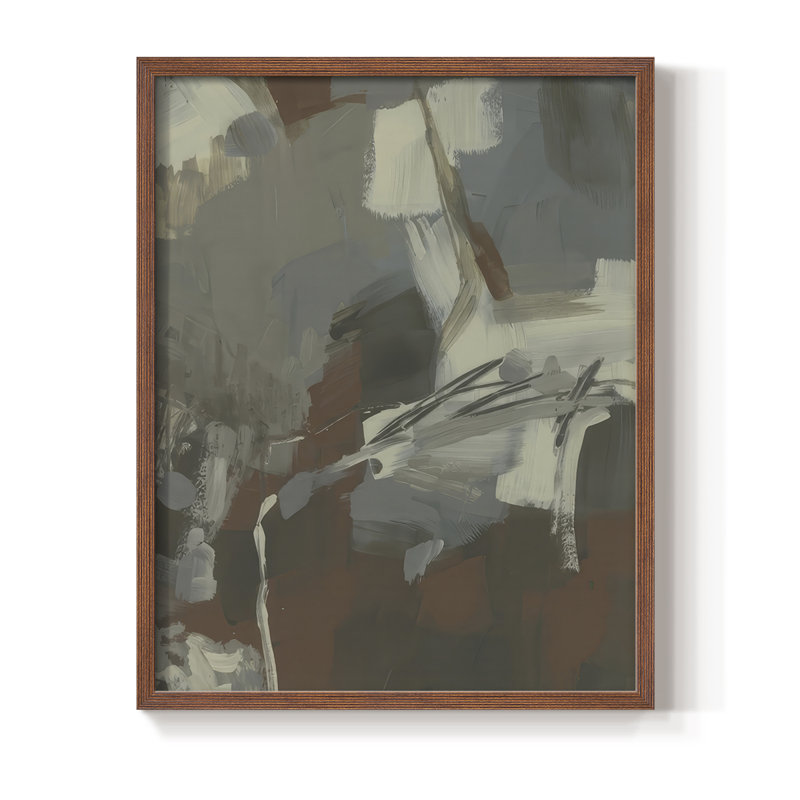 Mudstone Graffiti I Framed Print - Solid Wood, Walnut, 21" H x 17" W