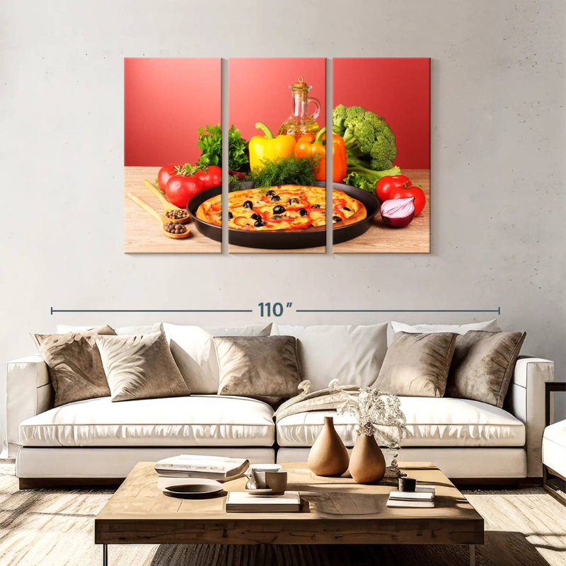Yarlin Vegetables And Pizza, 48" H x 74" W