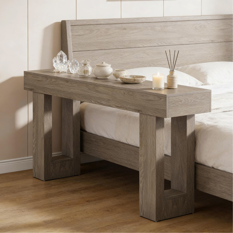 Console élégante, table d'appoint en bois, 33.46" H x 62.99" W x 13.77" D, Gris