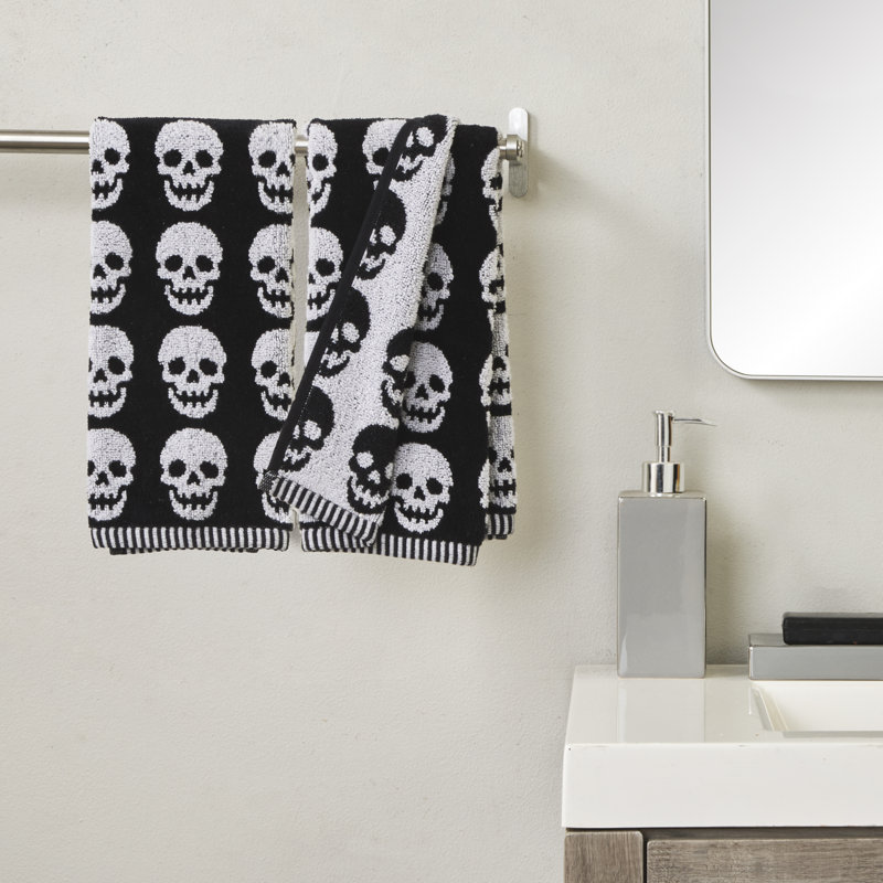 SKULL JACQUARD HAND-BLACK/WHITE