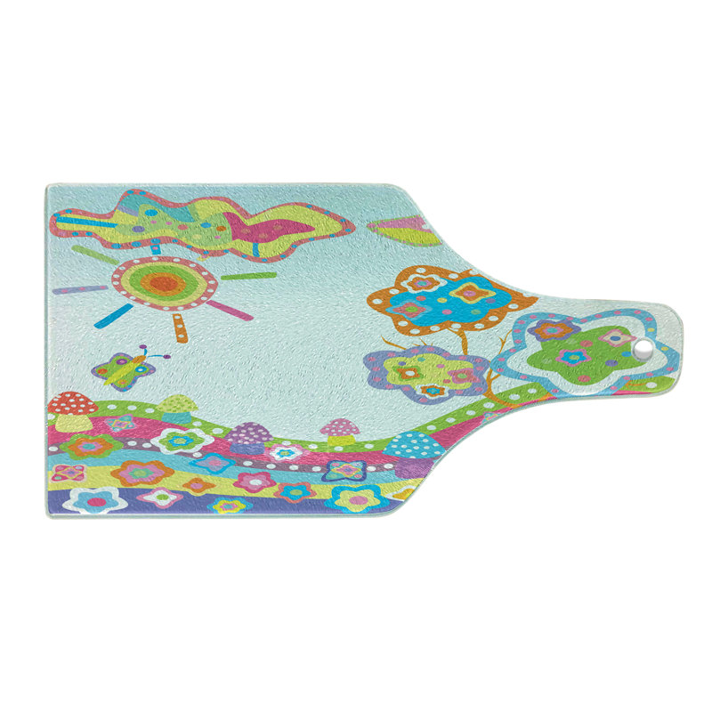 Multicolore planche à découper en verre trempé Ambesonne