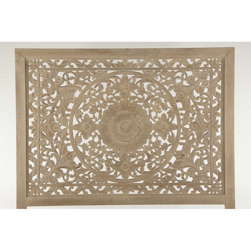 Taj Solid Wood Bed, Queen, Light Brown