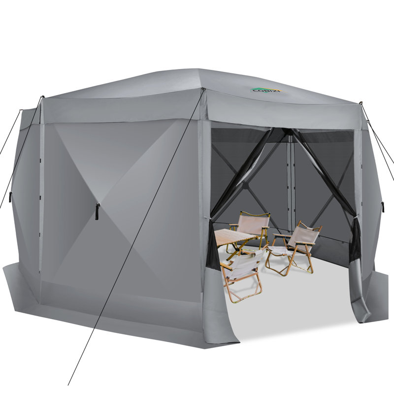 15x15ft Pop Up Gazebo Screen Tent Screen House for Camping, 15x15 Screen Room with Mosquito Netting, Hub Tent Instant Screened Canopy with Carrying Bag and Ground Stakes