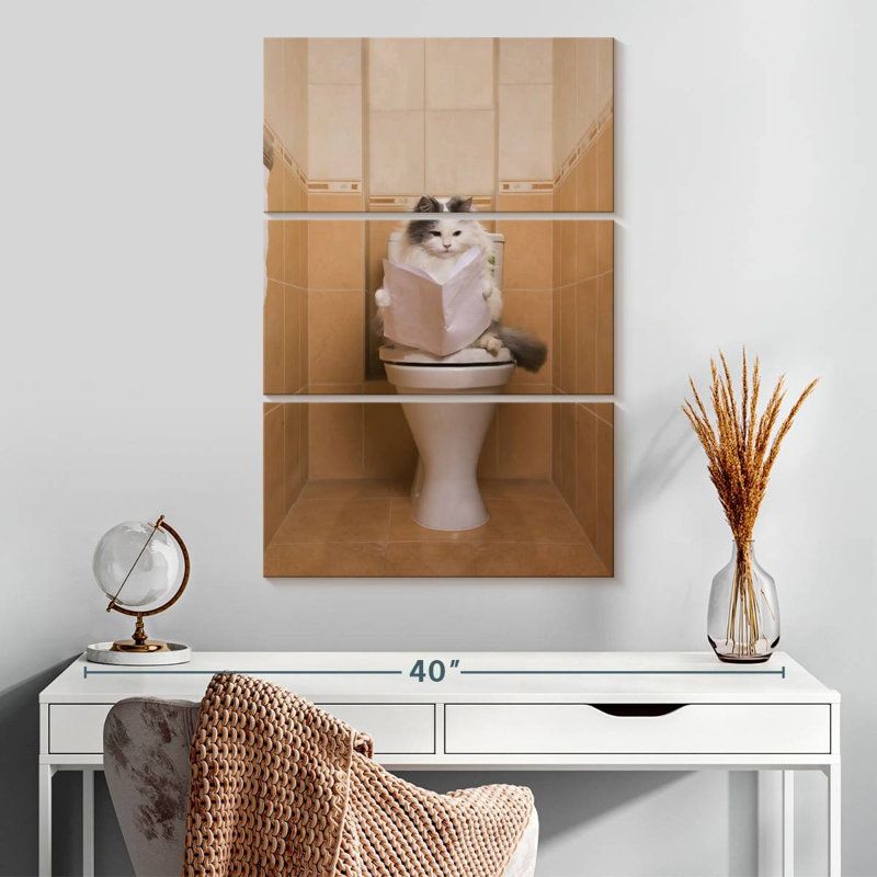 Ketti Cat On The Toilet, 32" H x 20" W