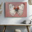 Art mural, papillon sur fond rose terre cuite, ailes simples-674287978